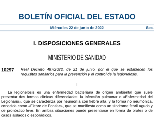 Nuevo RD 487/2022 sobre Legionelosis, ¿Cómo me afecta?